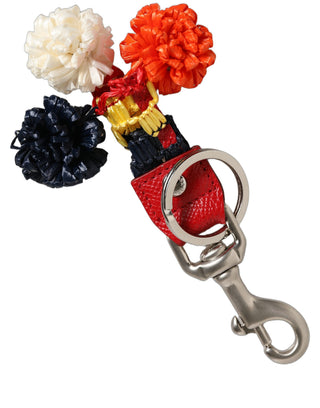 Raffia Leather Clasp Finder Chain Keyring Multicolor