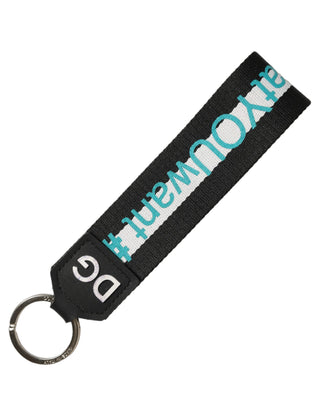 Multicolor Logo Polyester Brass Holder Keychain Keyring