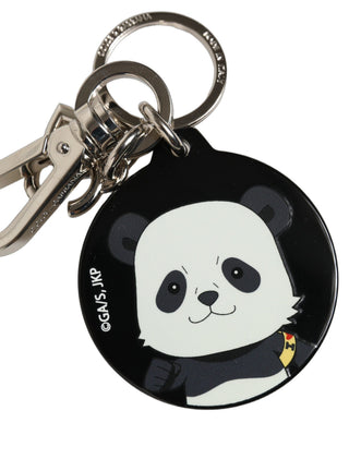 Black Kaisen Panda Chibi Charm Metal Keychain Keyring