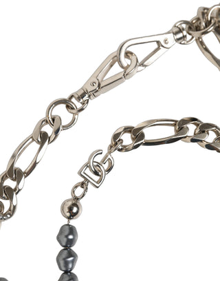 Silver Tone Chain Signature DG Logo Pendant Necklace