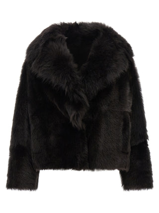 Brown Lamb Fur Full-Length Jacket