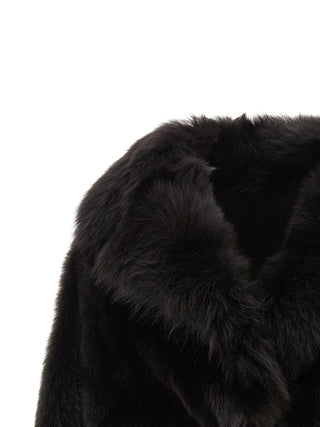 Brown Lamb Fur Full-Length Jacket
