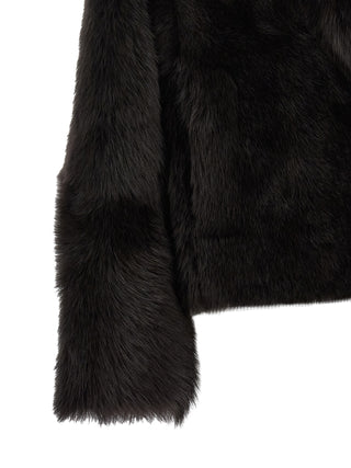 Brown Lamb Fur Full-Length Jacket