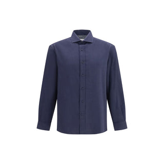 Blue Cotton Dress Shirt