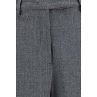 Gray Polyester Dress Pants