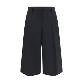 Black Polyester Casual Pants