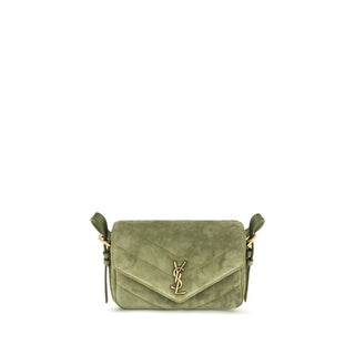 Bicolor Suede Leather Shoulder Bag