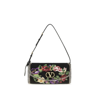 Black Satin Shoulder Bag