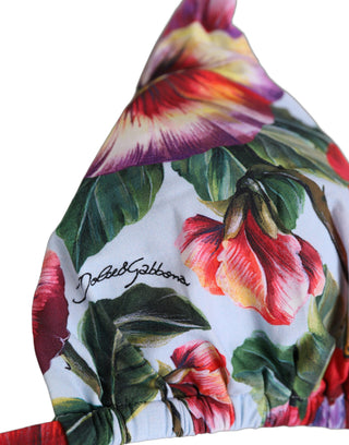 Multicolor Floral Triangle Beachwear Bikini Top