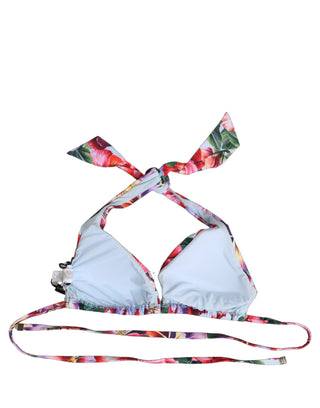 Multicolor Floral Triangle Beachwear Bikini Top