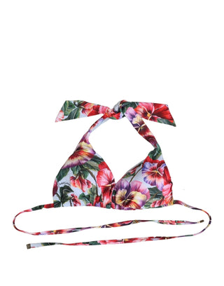 Multicolor Floral Triangle Beachwear Bikini Top