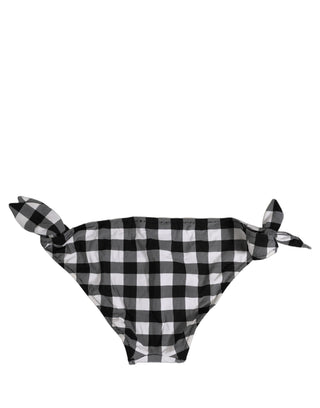 Black White Checkered Beachwear Bikini Bottom