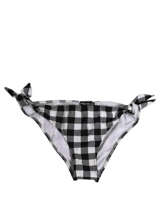 Black White Checkered Beachwear Bikini Bottom