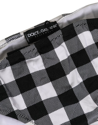 Black White Checkered Beachwear Bikini Bottom
