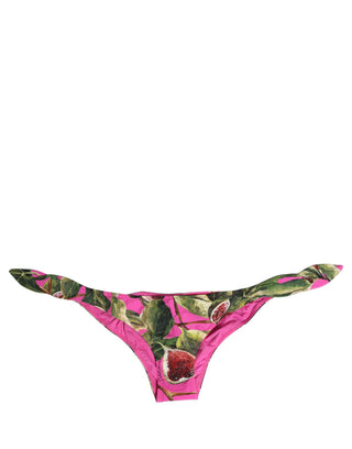 Fuchsia Pink Fig Print Beachwear Bikini Bottom