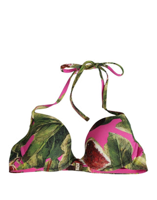 Fuchsia Pink Fig Print Beachwear Bikini Top