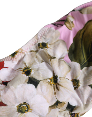 Pink Floral Print Bandeau Beachwear Bikini Top