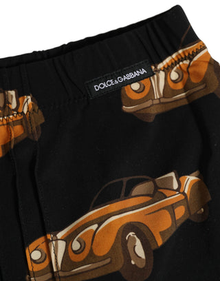 Black Car Print Swim Trunk Beachwear Swimwear