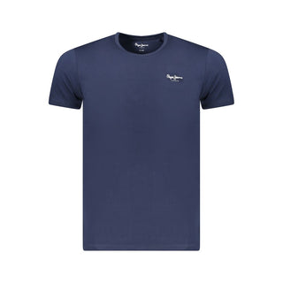 Blu Cotton Men T-Shirt