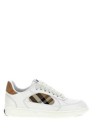 Beige Leather Low Top Sneakers