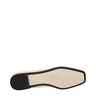 Beige Leather Ballet Flats