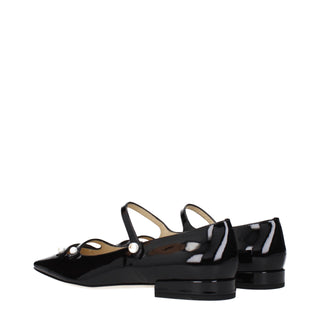 Black Leather Ballet Flats