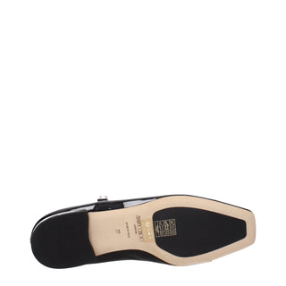 Black Leather Ballet Flats