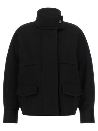 Black Wool Bomber