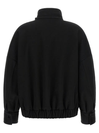 Black Wool Bomber