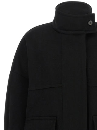 Black Wool Bomber