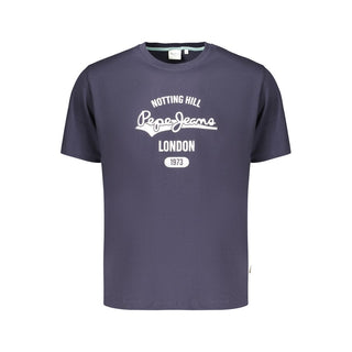Blue Cotton Men's T-Shirt