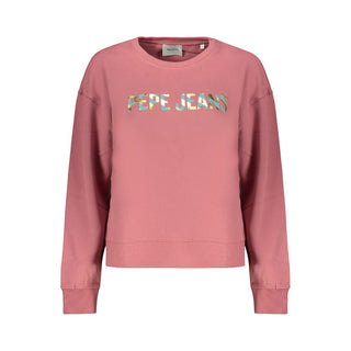 Pink Cotton Women Sweatshirt