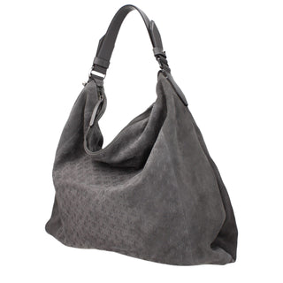 Gray Leather Shoulder Bag