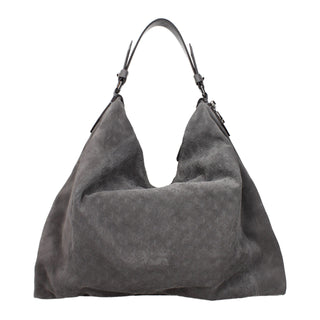 Gray Leather Shoulder Bag