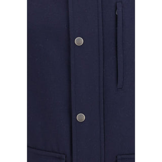 Blue Wool Oves Aries Full-Length Jacket