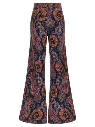Multicolor Cotton Flared Jeans