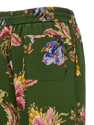 Bicolor Polyester Casual Pants
