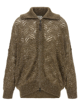 Brown Polyamide Cardigan