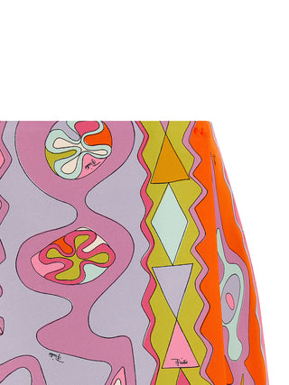 Multicolor Silk Long Skirt
