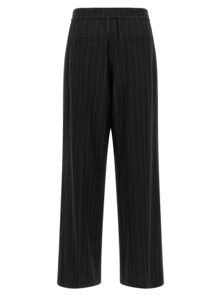 Blue Virgin Wool Casual Pants