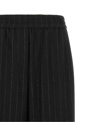 Blue Virgin Wool Casual Pants