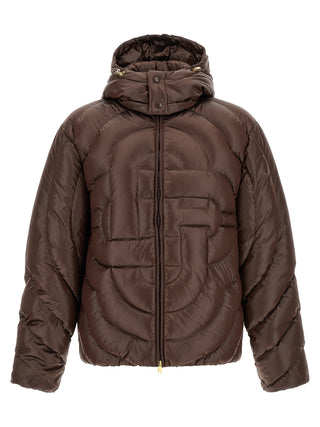 Brown Polyamide Full-Length Jacket