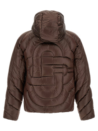 Brown Polyamide Full-Length Jacket