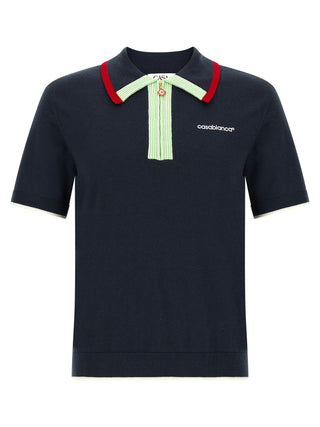 Blue Wool Polo Shirt