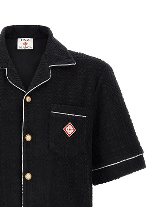 Black Cotton Pattern Shirt