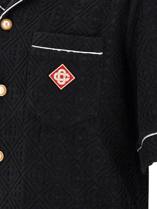Black Cotton Pattern Shirt