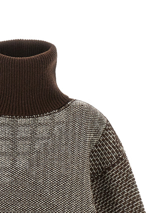 Brown Wool Short Dress