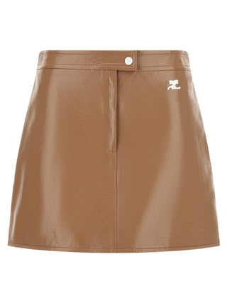 Beige Cotton Long Skirt