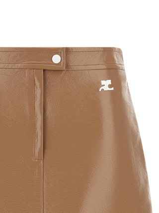 Beige Cotton Long Skirt