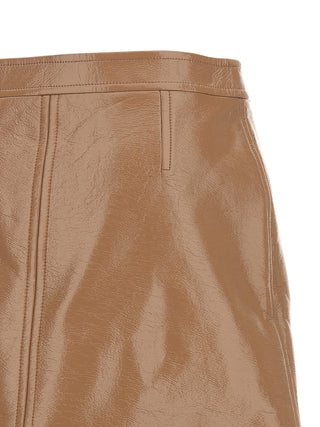 Beige Cotton Long Skirt